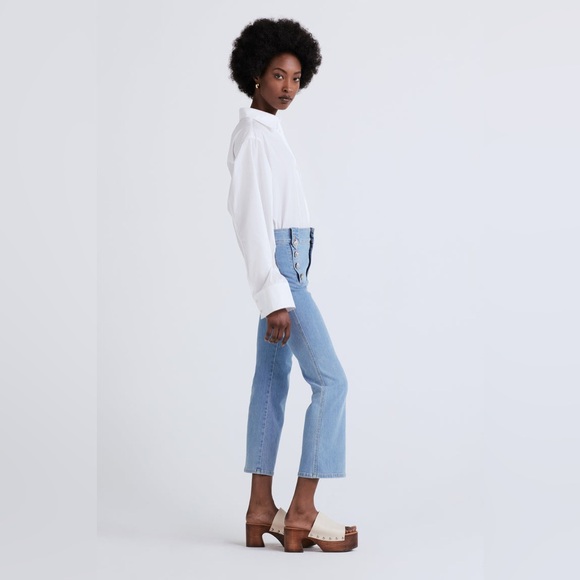 Derek Lam 10 Crosby robertson crop flare jeans in dover light - Picture 3 of 11